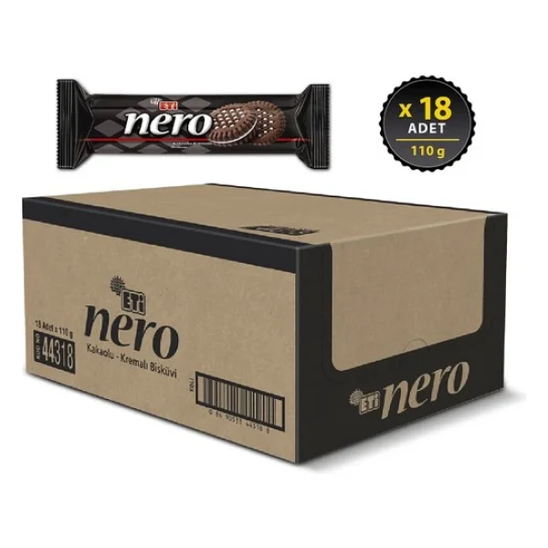 Eti Nero Kakaolu Kremalı Bisküvi 18x110 gr - Görsel 7