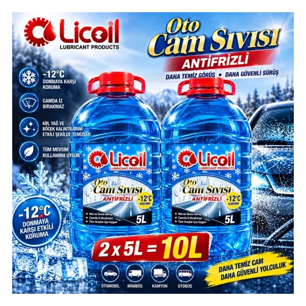 Licoil -12 Derece 5 lt 2'li Antifrizli Oto Cam Suyu - Görsel 3