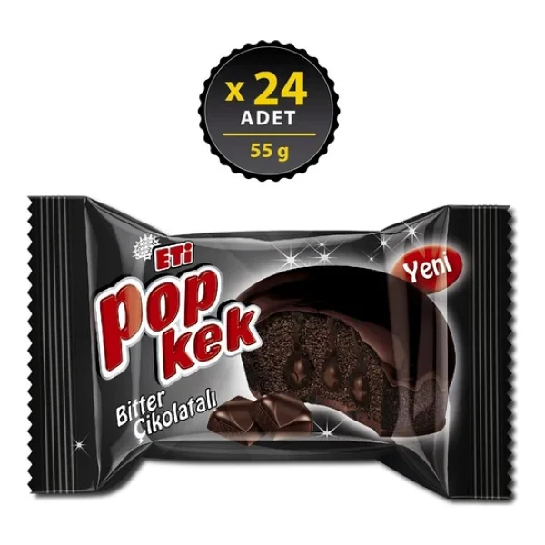Eti Popkek Bitter Çikolatalı Kek 55 gr 24'lü - Görsel 9