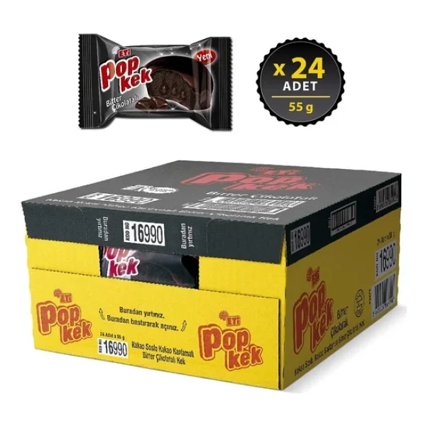 Eti Popkek Bitter Çikolatalı Kek 55 gr 24'lü - Görsel 10