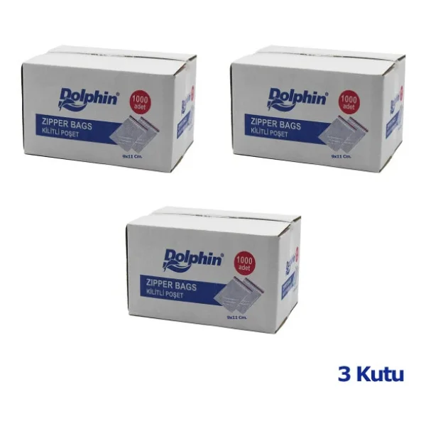 Dolphin Kilitli Şeffaf Buzdolabı Kilitli Saklama Poşeti Torba - 9x11 Cm. - 1000 Adetlik 3 Kutu - Görsel 3