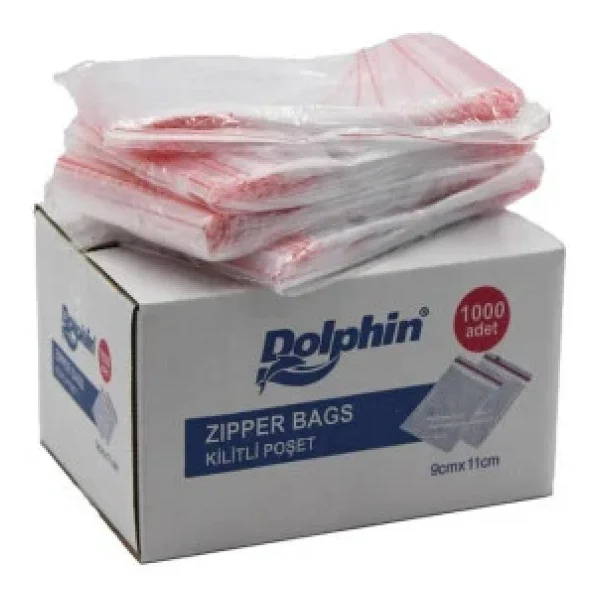 Dolphin Kilitli Şeffaf Buzdolabı Kilitli Saklama Poşeti Torba - 9x11 Cm. - 1000 Adetlik 3 Kutu - Görsel 4