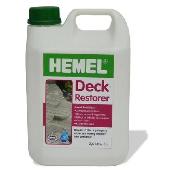 Hemel Deck Restorer 2.5 lt Şeffaf Ahşap Yenileyici Temizleyici - Görsel 3