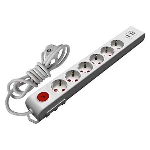 Mutlusan Ri-Tech 001 175 650002 05 00 Topraklı Anahtarlı USB'li 5 m 6'lı Priz - Görsel 5