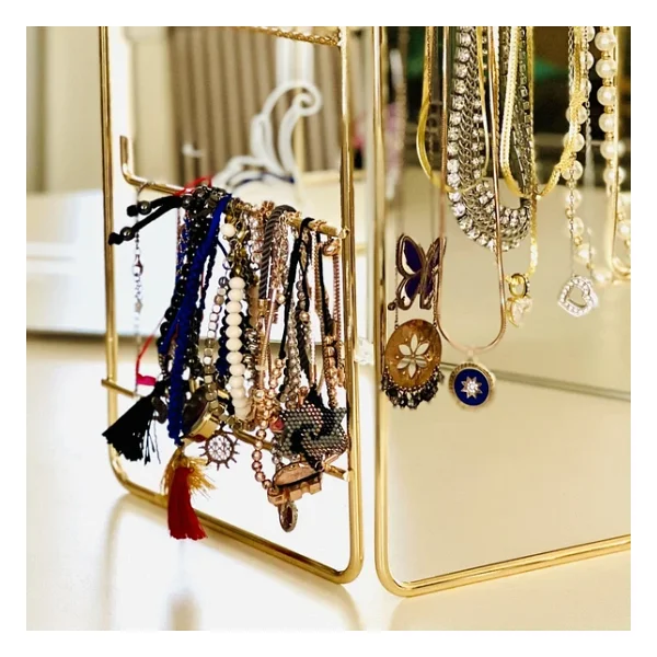 Teknotel Takı Aksesuar Standı Dekoratif Organizer Gold Eg210 - Görsel 6