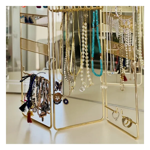 Teknotel Takı Aksesuar Standı Dekoratif Organizer Gold Eg210 - Görsel 4