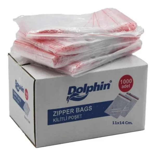 Dolphin Kilitli Şeffaf Buzdolabı Kilitli Saklama Poşeti Torba - 11x14 Cm. - 1000 Adetlik 5 Kutu - Görsel 3
