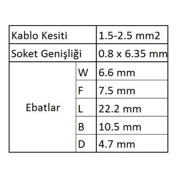 GFFD2638 Tam İzoleli Dişi Faston Kablo Ucu 100 Adet - Görsel 3