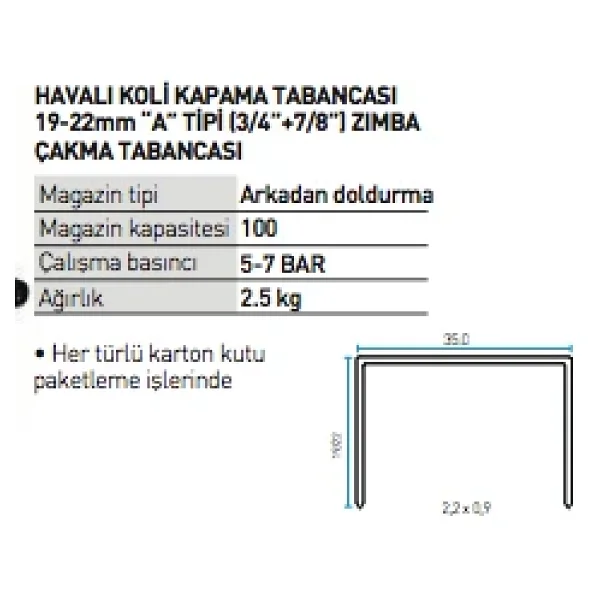 Bea ATA-22 Havalı Koli Kapama Tabancası - Görsel 4