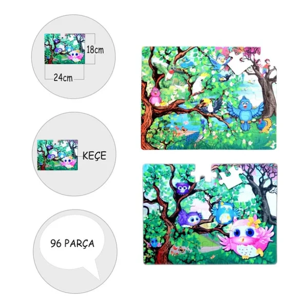 Tox Baykuş 5+ Keçe Yapboz - 5 Yaş Puzzle T017 - Görsel 5