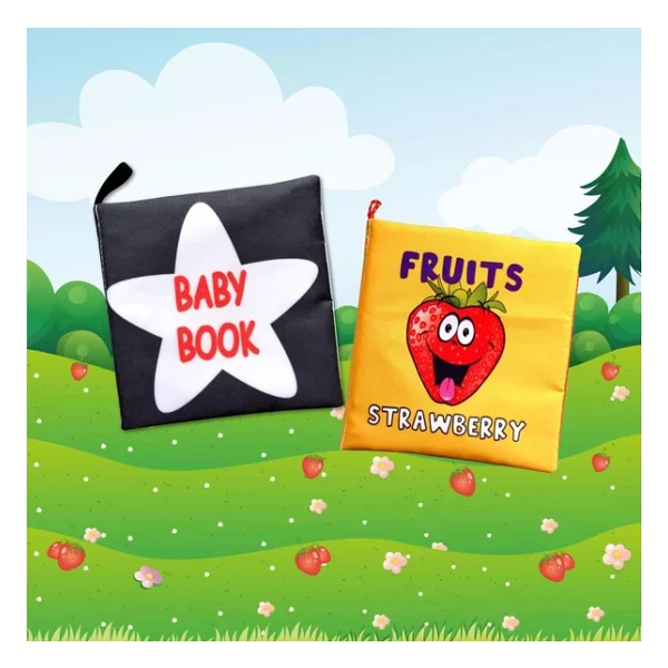 2 Kitap Tox İngilizce Siyah-Beyaz Bebek ve Kumaş Sessiz Kitap E136 E126 - Bez Kitap , Eğitici Oyuncak , Yumuşak ve Hışırtılı - Görsel 10