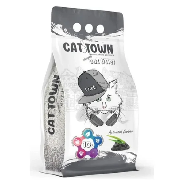 Cat Town Aktif Karbonlu 10 lt İnce Taneli Bentonit Kedi Kumu - Görsel 4