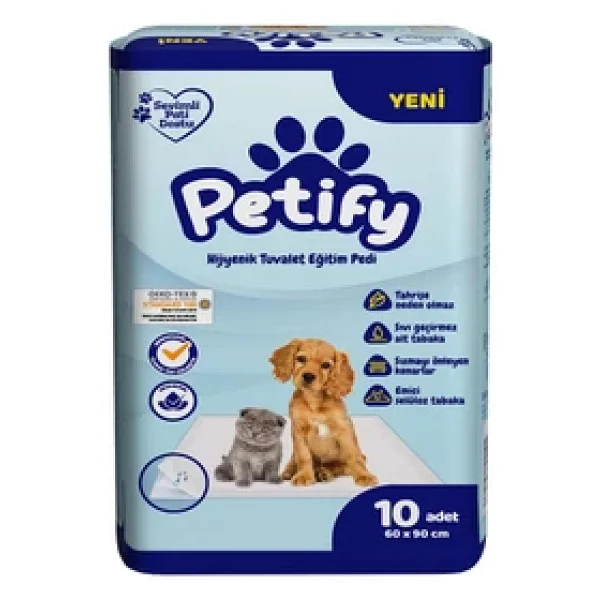 Petify 60x90 cm 10'lu 2 Adet Hijyenik Tuvalet Eğitim Pedi - Görsel 2