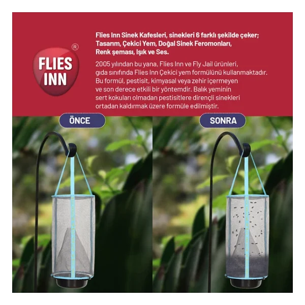 1 Flies' Inn - Lite Karasinek Tuzağı Ve 10 Adet 25Gr çekici Yem - Görsel 4