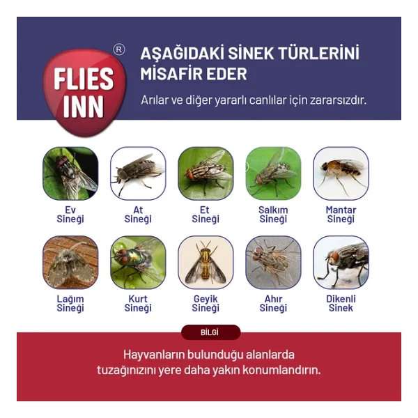 1 Flies' Inn - Lite Karasinek Tuzağı Ve 10 Adet 25Gr çekici Yem - Görsel 5