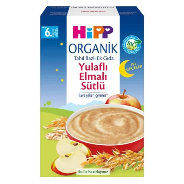 Hipp Organik İyi Geceler Sütlü Yulaflı Elmalı Tahıl Bazlı Ek Gıda 250 gr 2 Adet - Görsel 4