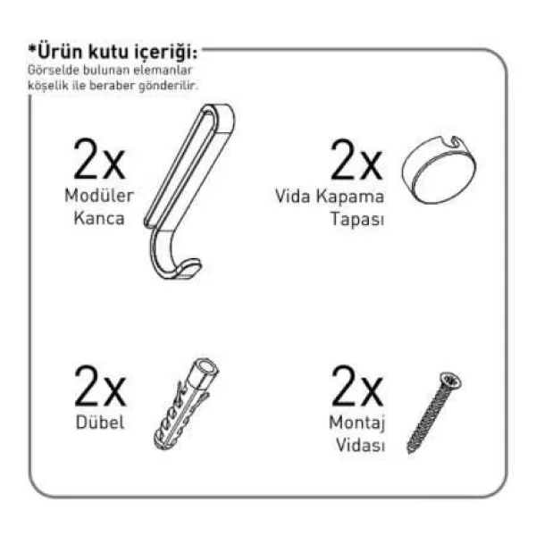 Geseus Paslanmaz Çelik İki Katlı Kancalı Banyo Köşe Rafı Siyah Bk082-Siyah - Görsel 5