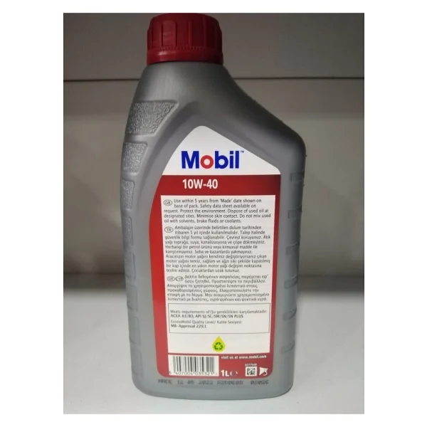 Mobil 10W-40 Yarı Sentetik 1 lt Motor Yağı - Görsel 8