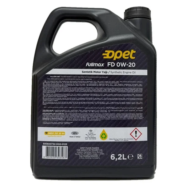 Opet Fullmax FD 0W-20 6.2 lt Motor Yağı - 2025 - Görsel 2