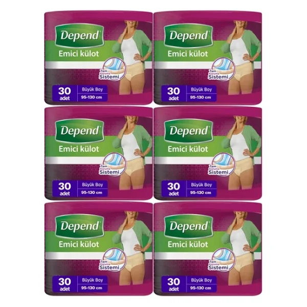 Depend Emici Külot Kadın Büyük Boy L 30'lu 6 Adet Hasta Bezi - Görsel 2
