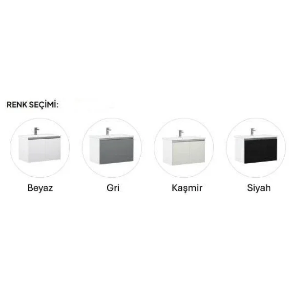 Orka Terme 80 cm Lavabolu Banyo Dolabı Seti - Görsel 4