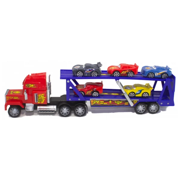 Mix Oyuncak Oyuncak Taşıyıcı Tır 48 cm 2 Katlı 5 Adet Mini Araba - Renkli - Görsel 3