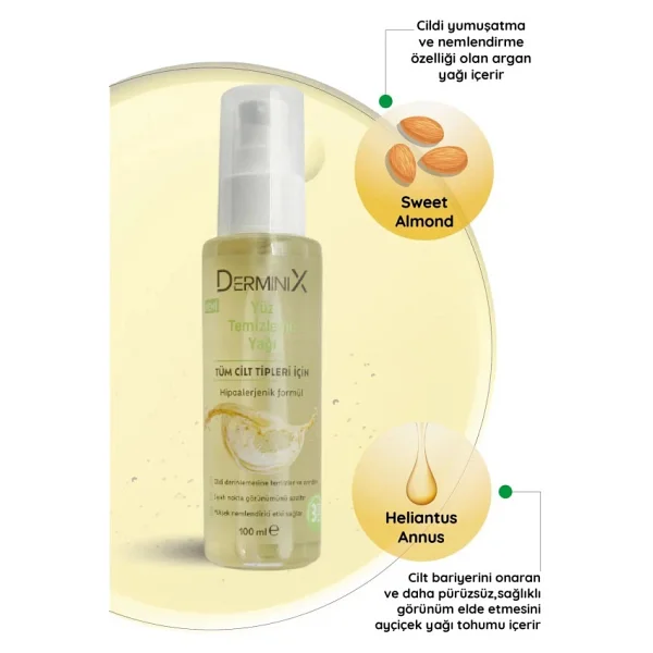 Derminix Tüm Ciltler için 100 ml Yüz Temizleme Yağı - Görsel 2