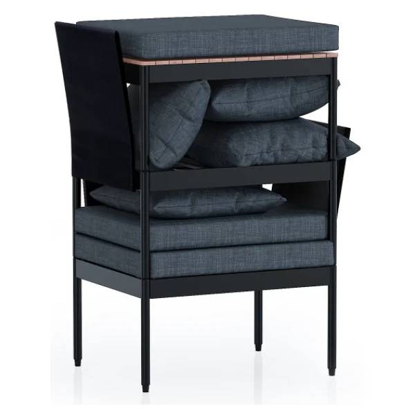 Limni Home Mini Multilounge Bahçe Balkon Mobilyasi, Şezlong ( Siyah) - Görsel 6