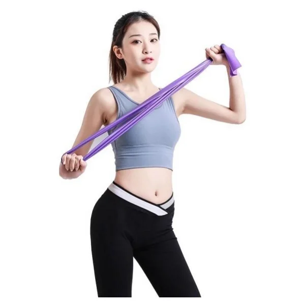 Pilates Bandı Plates Egzersiz Direnç Lastiği Mor - Görsel 6