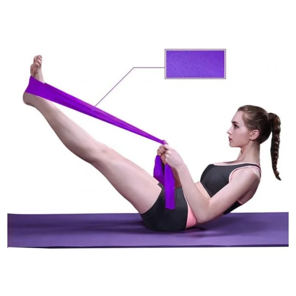 Pilates Bandı Plates Egzersiz Direnç Lastiği Mor - Görsel 7