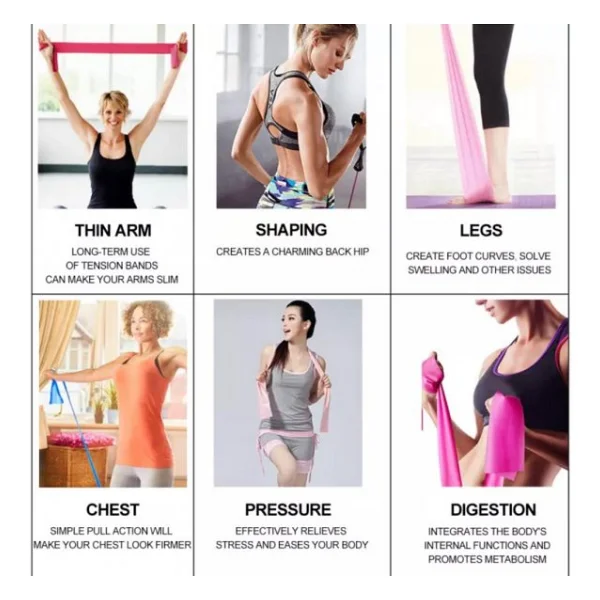 Leyaton Pilates Bandı 150X15 cm (Sert) MOR - Görsel 4
