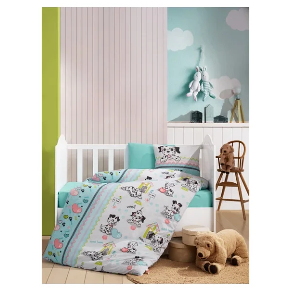 Cotton Box Flanel Bebek Nevresim Takımı Dalmaçyalı Mint - Görsel 2