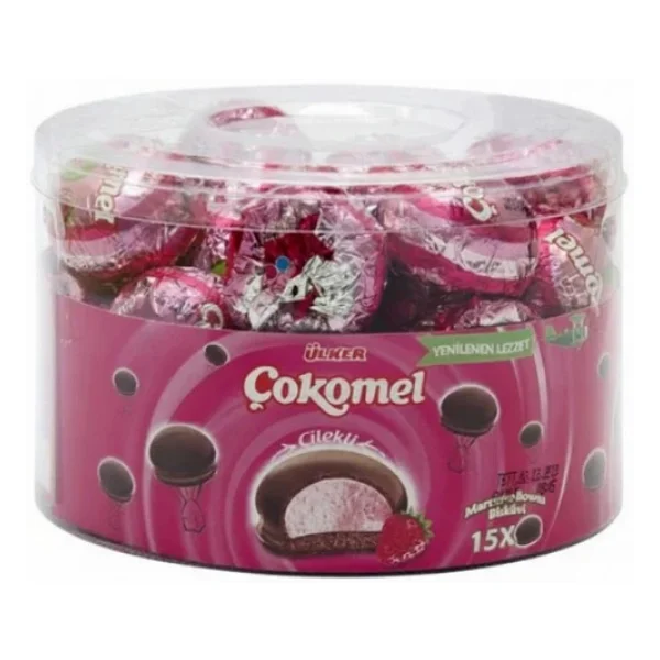 Ülker Çokomel Çilekli Marshmallow Bisküvi 15x12 gr - Görsel 2