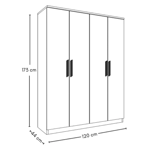 Metalia Gm 050 4 Kapaklı Gardırop - Görsel 8