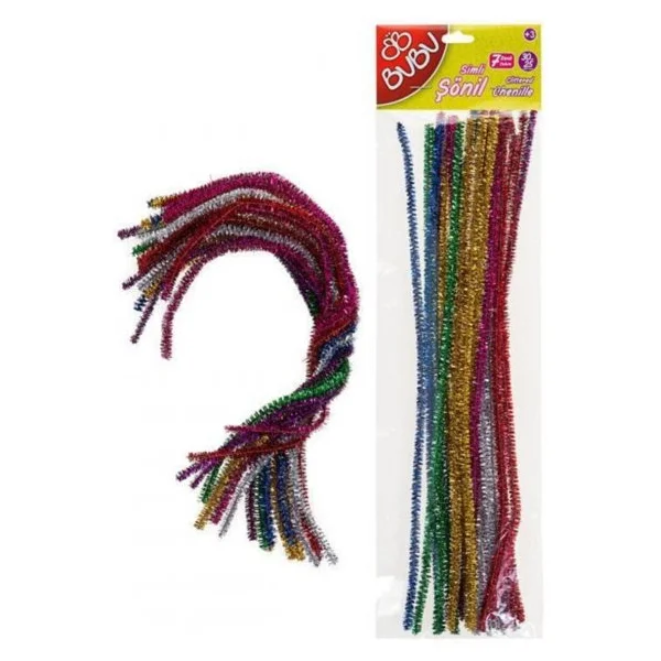 Bu-Bu 00106 Simli Şönil 7 Renk 30 cm 25'li - Görsel 5