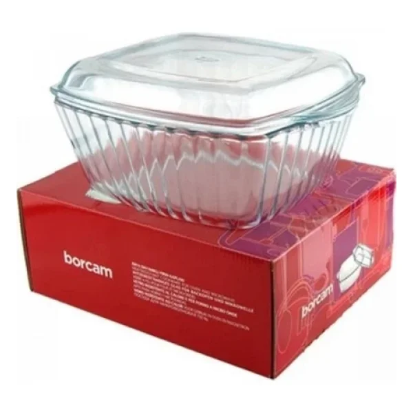 Paşabahçe 59049 2600 cc Kapaklı Kare Borcam - Görsel 8