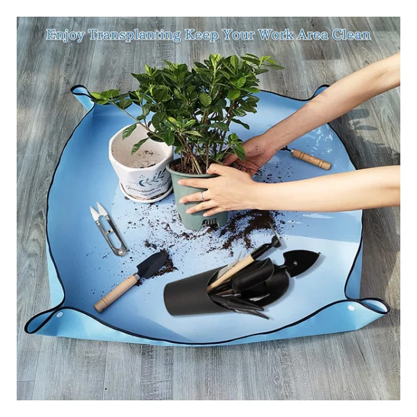 TİNEKE Çiçek Saksı Toprağı Toprak Aktarımı Için Su Geçirmez Ped 50x50 Cm 1 Adet Mavi Küçük Boy - Görsel 2