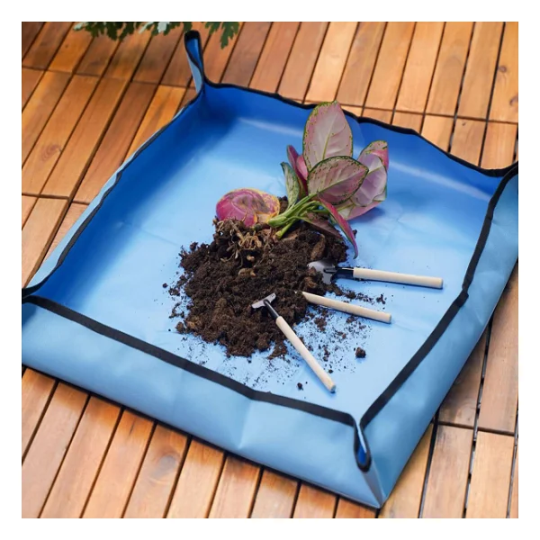 TİNEKE Çiçek Saksı Toprağı Toprak Aktarımı Için Su Geçirmez Ped 50x50 Cm 1 Adet Mavi Küçük Boy - Görsel 3