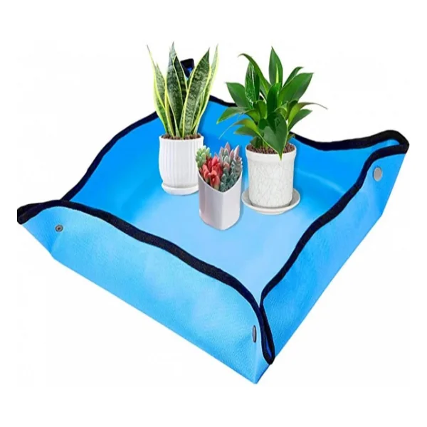 TİNEKE Çiçek Saksı Toprağı Toprak Aktarımı Için Su Geçirmez Ped 50x50 Cm 1 Adet Mavi Küçük Boy - Görsel 4