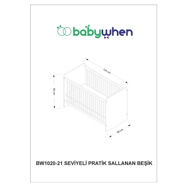 Babywhen BW1020 Sallanır Sabitlenir 2 Kademeli Beşik - Görsel 10
