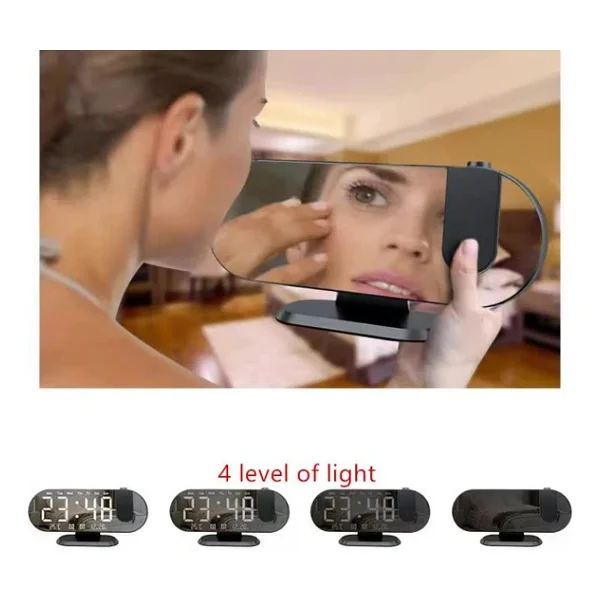 Valkyrie Projeksiyon Çift Alarm Dereceli Led Masa Saati - Görsel 8
