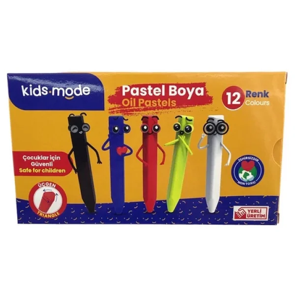 Kids Mode Üçgen 12'li Yağlı Pastel Boya - Görsel 7