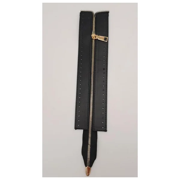 Angel Çanta Aksesuar Gerçek Derili 28 Cm Siyah Renk Fermuar Light Gold Metalli - Görsel 2