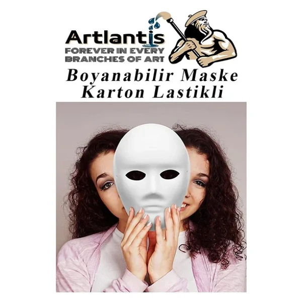 Maske Boyama 19x24 Cm 10 Adet Boyanabilir Maske Karton Lastikli İnsan Yüzü Suratı Okul Sınıf Etkinlikleri Hobi - Görsel 5