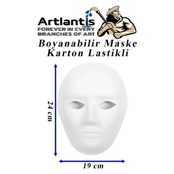 Maske Boyama 19x24 Cm 10 Adet Boyanabilir Maske Karton Lastikli İnsan Yüzü Suratı Okul Sınıf Etkinlikleri Hobi - Görsel 3