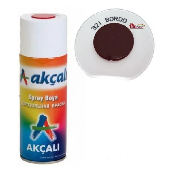 Akçalı 321 400 ml Bordo Sprey Boya - Görsel 3