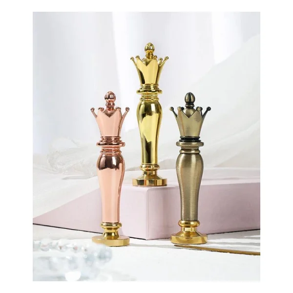 Mum Mühür Damga Kolu Premium Metal Kraliyet Tacı Gold - Görsel 5