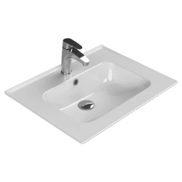 Turkuaz Seramik Cerastyle Blue 60x47 cm Etajerli Lavabo - Görsel 5