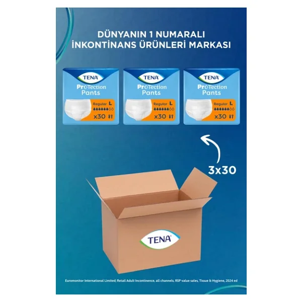 Tena Emici Külot Regular 6 Damla Büyük Boy L 30'lu 3 Adet Hasta Bezi - Görsel 9