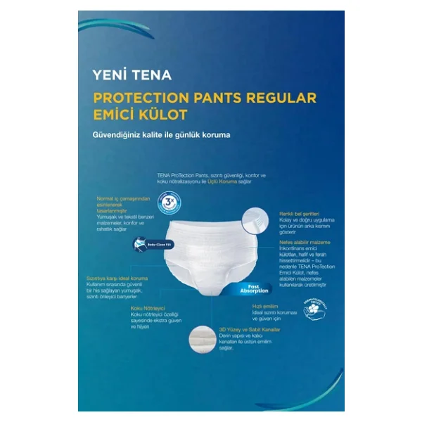 Tena Emici Külot Regular 6 Damla Büyük Boy L 30'lu 3 Adet Hasta Bezi - Görsel 8